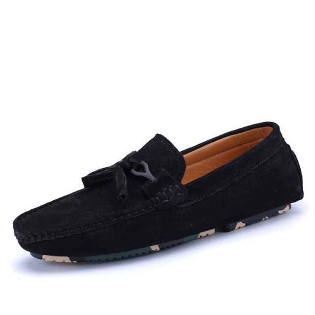 Tangnest Faux Suede Men Loafers Spring New Fashion Fringe Casual Drving Shoes For Man Slip On Breathable Light Men Flats XMR2805