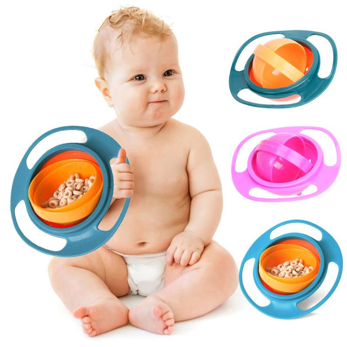 Universal Baby 360 Degree Rotary Gyro Umbrella Bowl Practical Spill-Proof Children Kids Tableware Feeding Balance Novelty Bowl