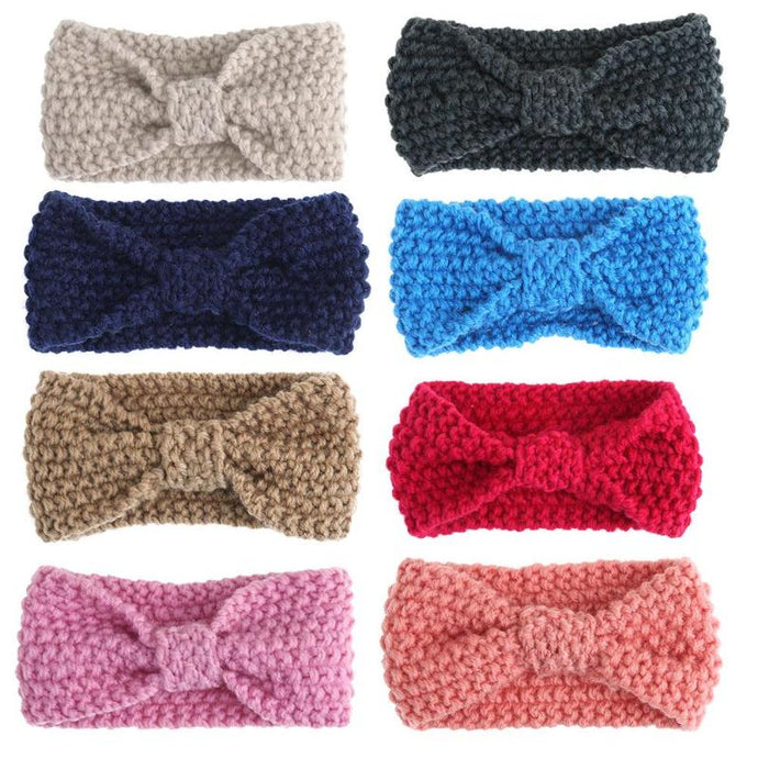 1 Pc Baby Knit Crochet Bow Headband Girl Princess Party Fashion Hair Bands Winter Warm Infant Headband Headwear Hair Accessories