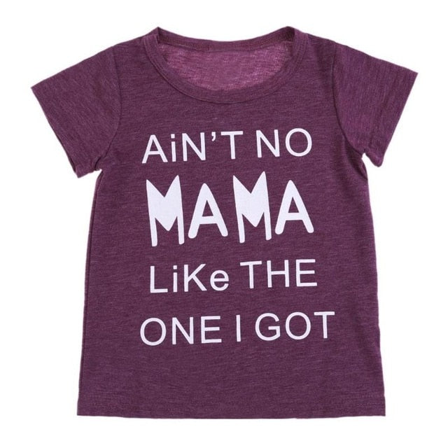 Summer Cute Letters Print Girls T-shirt Family Matching Clothes Basic Tops Baby Clothes 2018 Fashion