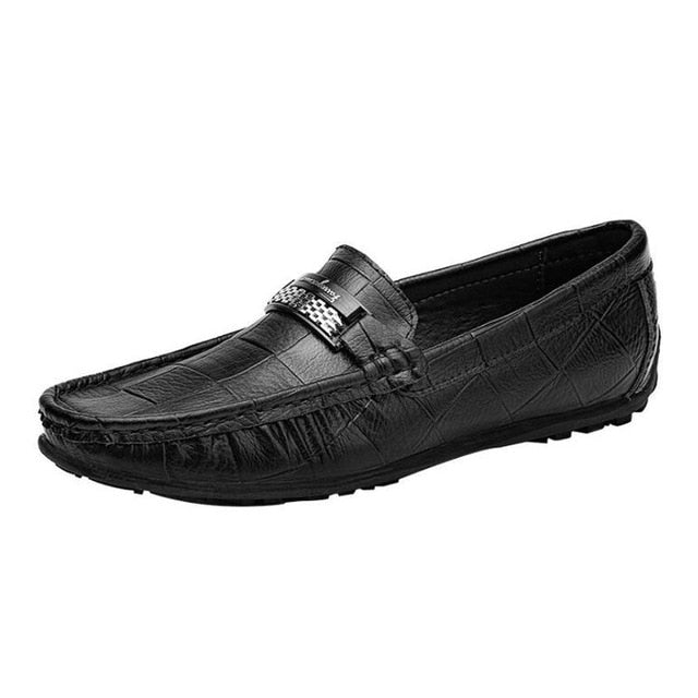 Tangnest NEW Autumn Men's Cow Leather Loafers Metal Decoration Slip-on Flats Men Driving Shoes Moccasins Size 38~47 XMR2979