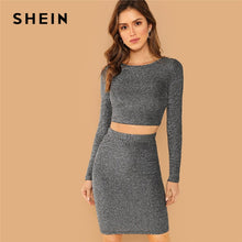 Load image into Gallery viewer, Sonbahar Uzun Kollu Yuvarlak Boyun Parti Iki Parça