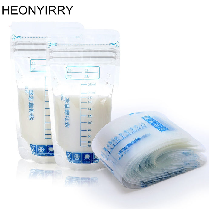 30 Pieces 250ml Milk Freezer Bags Mother Milk Baby Food Storage Breast Milk Storage Bag BPA Free Baby Safe Feeding Bags Feeding