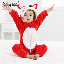 Load image into Gallery viewer, Baby Sleepwear Boys Girls Cosplay Cartoon Stitch Cat Rabbit Panda Winter Hooded Children Clothes Infant Jumpsuits
