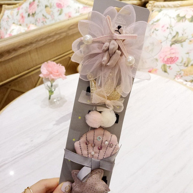Bear Leader Hair Wear Baby Hair pins Cartoon Elastic Hair and Pin Lovely baby hair accessories For Kids Children Girls Head wear
