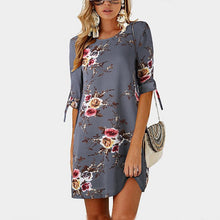 Load image into Gallery viewer, 2019 Women Summer Dress Boho Style Floral Print Chiffon Beach Dress Tunic Sundress Loose Mini Plus Size 5XL