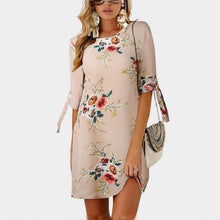 Load image into Gallery viewer, 2019 Women Summer Dress Boho Style Floral Print Chiffon Beach Dress Tunic Sundress Loose Mini Plus Size 5XL