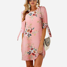 Load image into Gallery viewer, 2019 Women Summer Dress Boho Style Floral Print Chiffon Beach Dress Tunic Sundress Loose Mini Plus Size 5XL