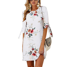 Load image into Gallery viewer, 2019 Women Summer Dress Boho Style Floral Print Chiffon Beach Dress Tunic Sundress Loose Mini Plus Size 5XL