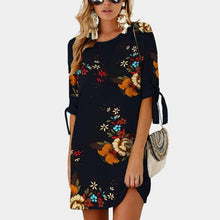 Load image into Gallery viewer, 2019 Women Summer Dress Boho Style Floral Print Chiffon Beach Dress Tunic Sundress Loose Mini Plus Size 5XL