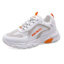 Load image into Gallery viewer, Shoes Women Fashion Sneakers Breathable Vulcanize Shoes For Women PU Mesh Shoe Platform Lace-up Low Heel Sneakers XWD7629
