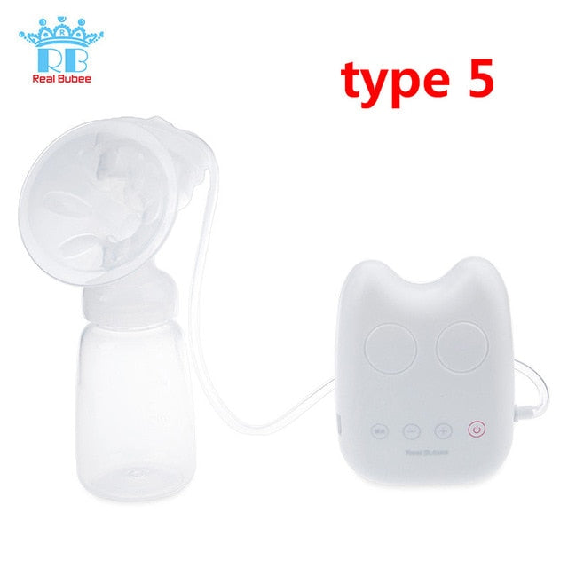 Real Bubee Single/Double Electric Breast Pump With Milk Bottle Infant USB BPA free Powerful Breast Pumps Baby Breast Feeding