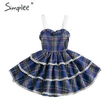 Load image into Gallery viewer, Vintage plaid girls summer cotton dress Halter British style ruffle kids sweet dresses Fashion sleeveless cute red girls clothes