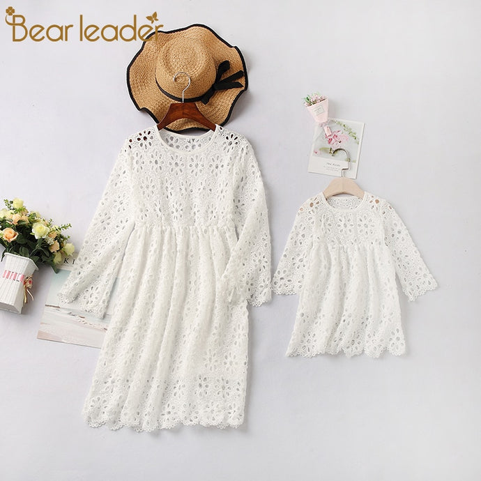 Bear Leader Mother Daughter Matching Clothes Sets Kids Short Sleeves Polka Dot T-shirt+Skirts Family Look Clothing Outfits